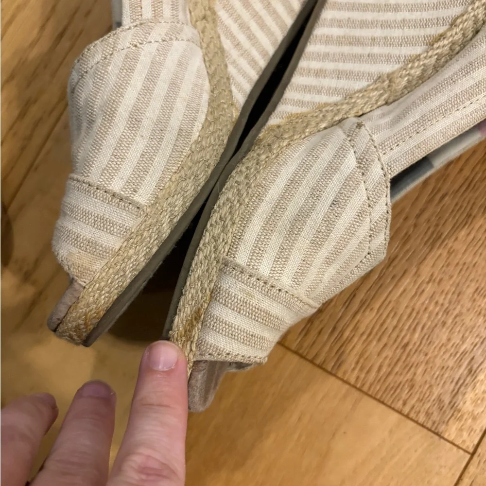 TOMS Women's Beige Peep Toe Shoes